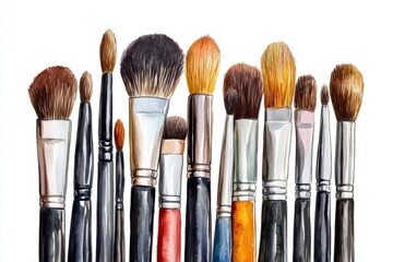 Watercolor Makeup Brushes Collection