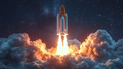 Rocket Launching into Space