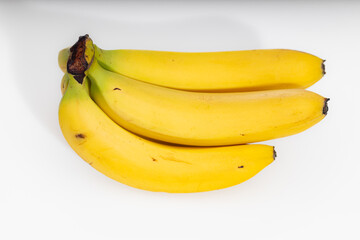 Closeup of ripe bananas isolated