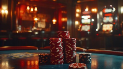 Fototapeta premium Casino Poker Chips on Table