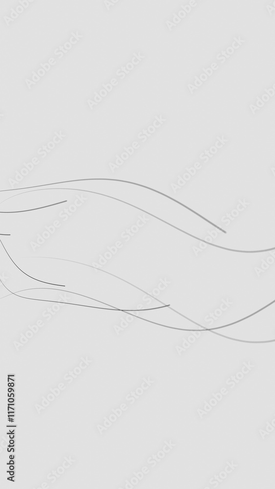 Poster minimalist abstract flowing lines on white background