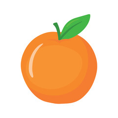 Fresh Orange Fruit Icon Vector Illustration in Cute Cartoon Design
