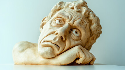 A creative and expressive portrayal of disgust in a visually appealing manner with a smooth backdrop.