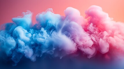 Fototapeta premium Abstract swirling clouds of blue and pink paint