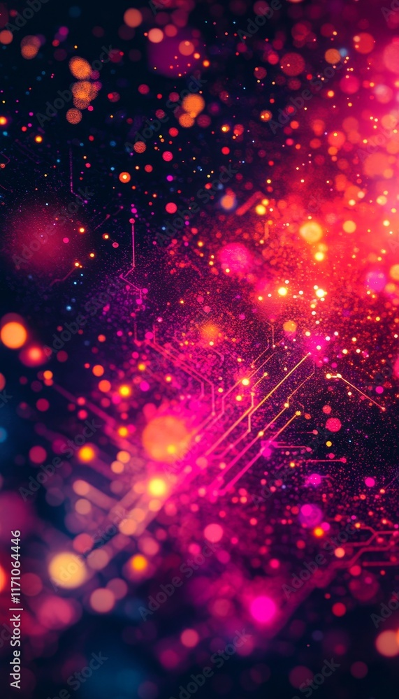 Poster abstract background with colorful lights, bokeh, and soft blur for technology or business themes.
