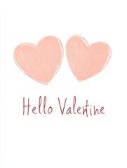Valentine&rsquo;s Day greeting card with text and hearts.