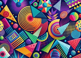 Fototapeta premium Panoramic Colorful Abstract Clip Art Background for Design Projects