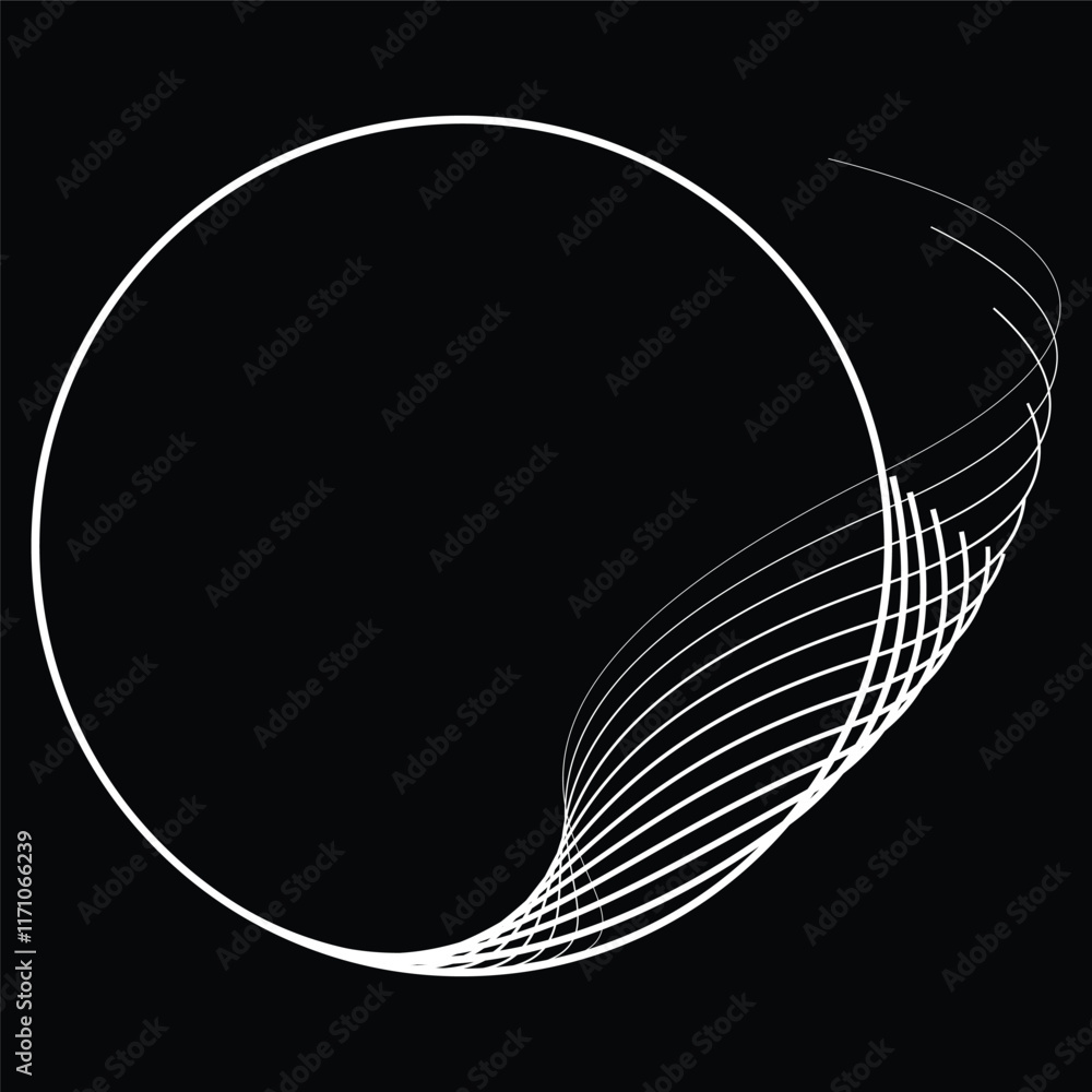 Poster lines in circle form . rotate rounded shape vector illustration .rotating circles form a ring.rotati