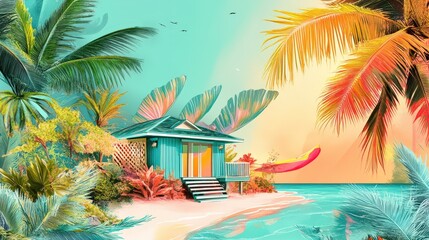 Tropical Beach House Idyllic Setting Paradise Vacation