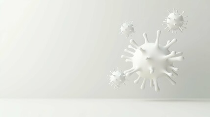 Fototapeta premium Dynamic virus particles in a minimalist studio setting scientific visualization clean environment abstract viewpoint
