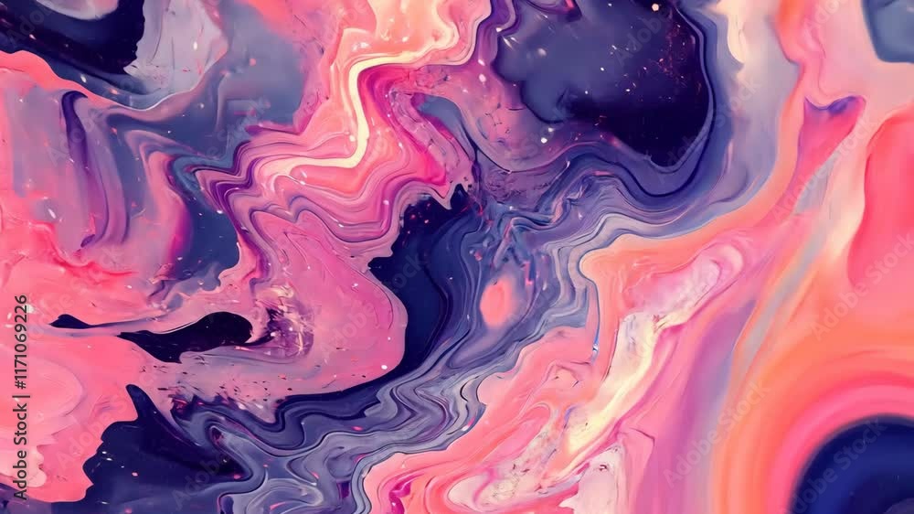 Poster vibrant abstract swirl of pink and purple colors creating a dynamic visual experience in modern art