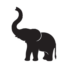Elephant silhouette vector with white background
