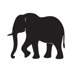 Elephant silhouette vector with white background