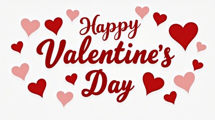 Happy Valentine's Day Background with Red Heart, Valentine's Illustration