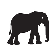 Elephant silhouette vector with white background