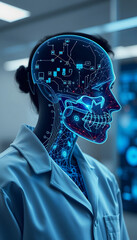 Digital technologies in medicine, with white tones