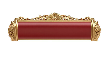 A red banner with gold trim. isolated transparent background