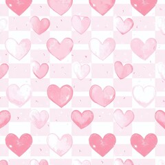 Repetitive heart pattern seamless background for Valentine&rsquo;s Day fabric gift wrapping paper design