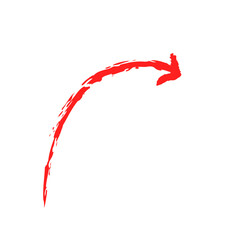 Hand drawn red arrow upward on white