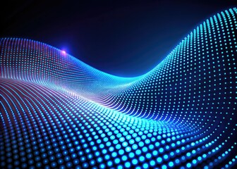 Obraz premium Glowing Blue Wave Abstract - Low Light Photography