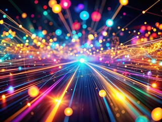 Glowing Lines Motion Background Bokeh Animation AI Art