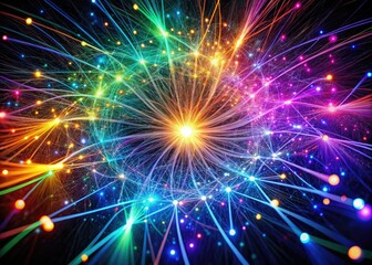 Obraz premium Glowing Network Ripple Effect - Long Exposure Digital Connections