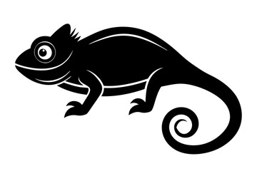chameleon cartoon isolated on white