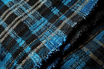 Antique Celtic Kilt Tartan: Traditional Highland Garment in Classic Blue and Black