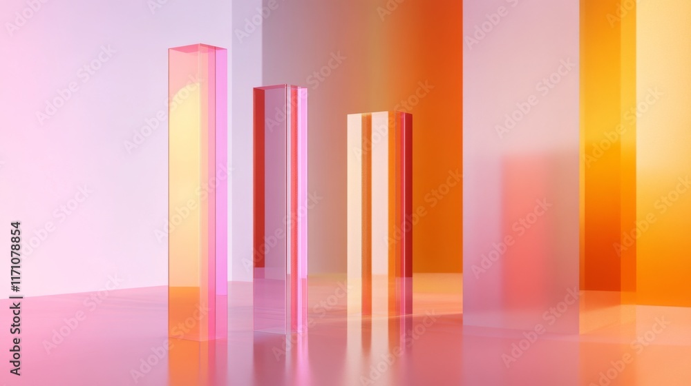 Poster An interactive-looking D bar graph with pulsating bars, symbolizing changing financial trends, set against a sleek background for a futuristic feel.