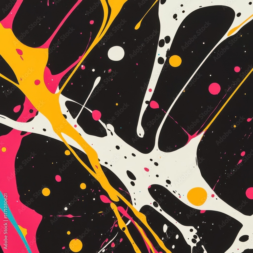 Poster splatter abstract background in motion, dynamic and expressive for modern visuals, abstrack backgrou