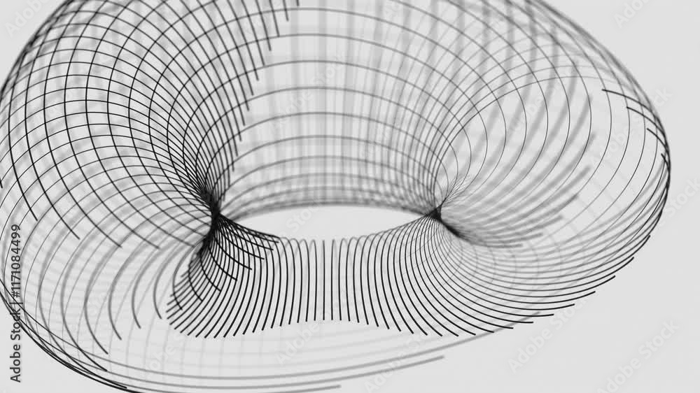 Poster minimalist abstract flowing black lines on white background