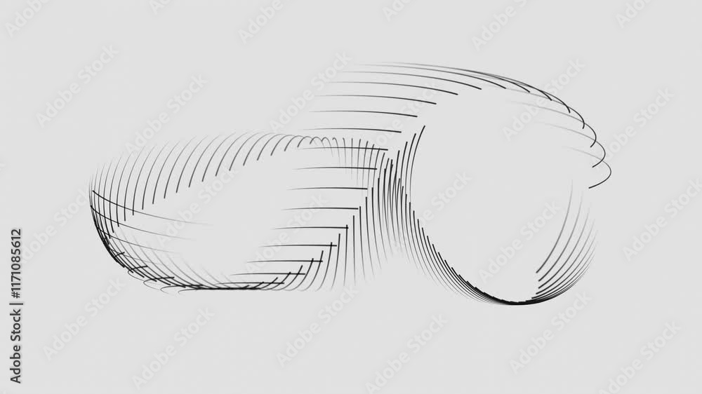 Poster minimalist abstract flowing black lines on white background