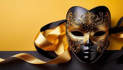 carnival mask on black background