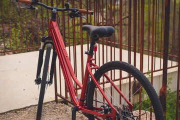 A close-up of a bicycle