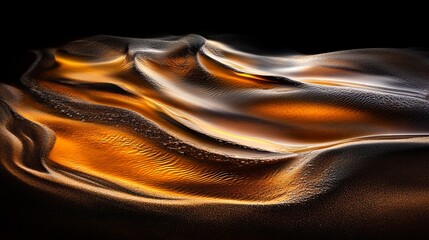 Golden Sands: Abstract Texture of Wavy Desert Landscape
