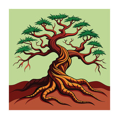 Horror tree vector illustration. Halloween, creepy tree graphic
