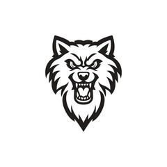 Head wolf logo template
