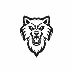 Head wolf logo template