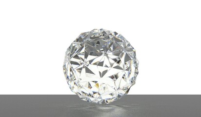 Diamond circle shape, black background, 3D illustration