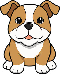 Fototapeta premium Adorable Bulldog Puppy Cartoon 