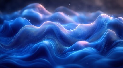 Abstract blue glowing wave background.