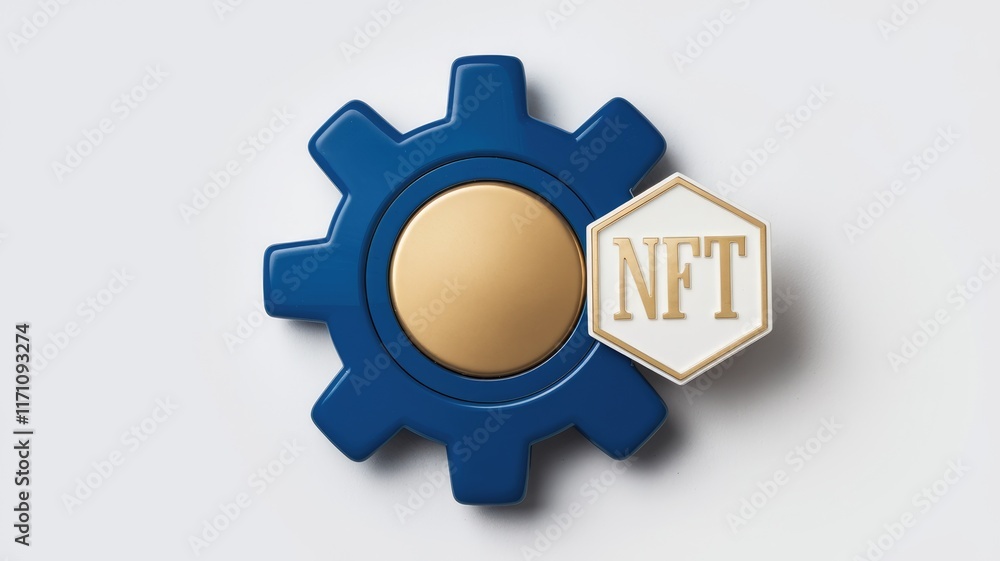 Poster nft integration into a system, depicted by a gear mechanism.