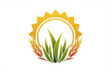 Modern Pongal Logo Mockup with Sugarcane, Rice Stalks, and Circular Emblem Design. Generated AI	