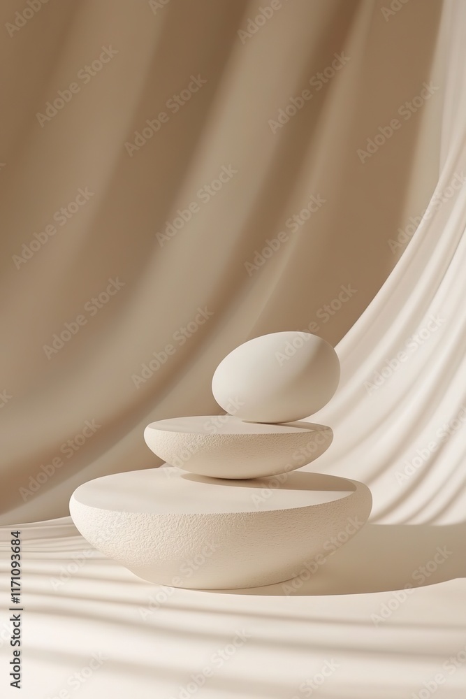 Aufkleber soft curves and serene colors create calming atmosphere with scu
