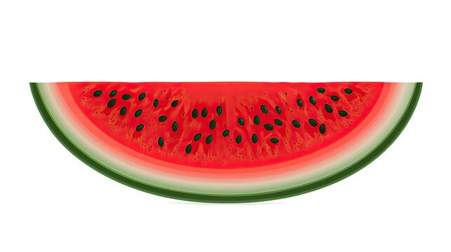 Juicy watermelon slice, summer refreshment, isolated on white background, food photography for recipe books.