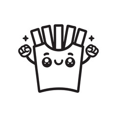 kawaii french fries silhouette