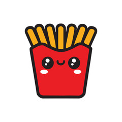 kawaii french fries vector