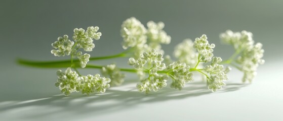 Close-up of delicate white flower clusters.
