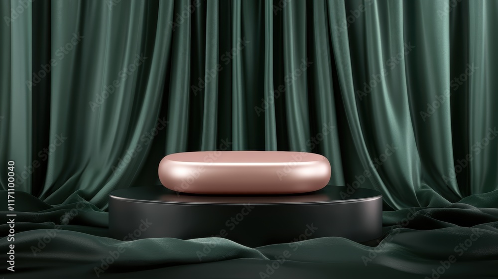 Aufkleber intriguing round object on a dark enigmatic background, study in contrast and form