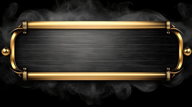 Luxurious black and gold sign with enigmatic smoke effect for premium branding
